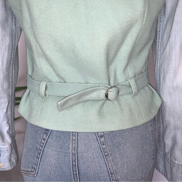 v i n t a g e :: Seafoam Wool Cashmere Longline Blazer Vest Set Bloomingdale’s - Picture 10 of 16